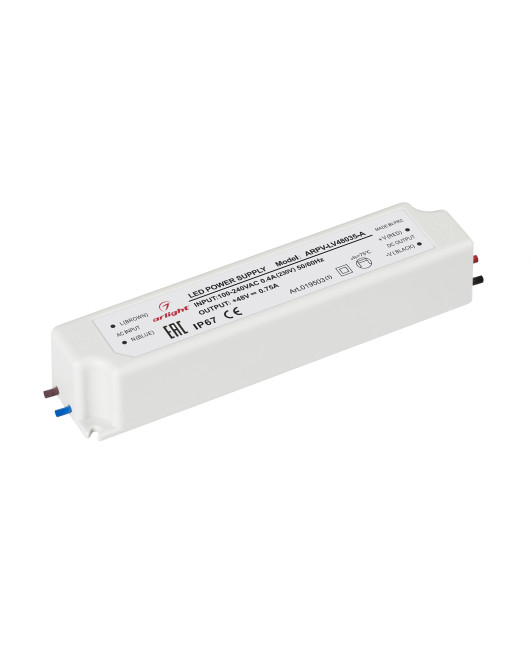 Блок питания ARPV-LV48035-A (48V, 0.8A, 36W) (Arlight, IP67 Пластик, 3 года)