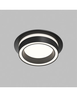 Встраиваемый светильник GLOW, GX53, до 15 Вт, LED, IP20, черный, алюминий, акрил