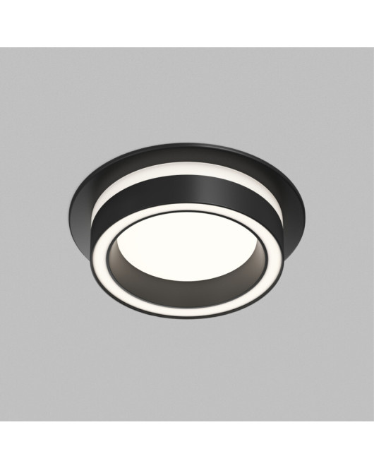 Встраиваемый светильник GLOW, GX53, до 15 Вт, LED, IP20, черный, алюминий, акрил