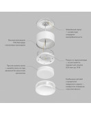 Накладной влагостойкий светильник AQUA, GX53, до 15 Вт, LED, IP44, белый, алюминий, акрил