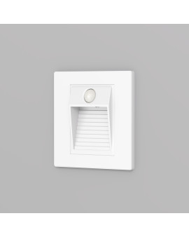 DK1020-WH Светильник встраиваемый в стену c датчиком движения, IP 20, LED 3000, 1 Вт, белый, пластик
