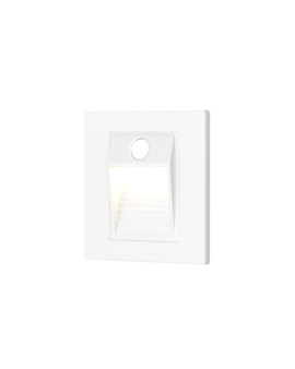 DK1020-WH Светильник встраиваемый в стену c датчиком движения, IP 20, LED 3000, 1 Вт, белый, пластик