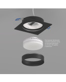 DK2091-BK Встраиваемый светильник FLAT, IP 20, до 15 Вт, GX53, LED, черный, алюминий DK2091-BK Встраиваемый светильник FLAT, IP 20, до 15 Вт, GX53, LED, черный, алюминий