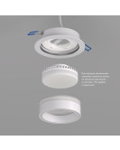 DK2100-WH Встраиваемый светильник NIKO, IP 20, до 15 Вт, GX53, LED, белый, акрил, алюминий