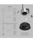 DK2430-BK Встраиваемый светильник SHINE GLOW 15Вт, 3000-4000К, IP20, черный матовый, алюминий