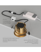 DK2430-SB Встраиваемый светильник SHINE GLOW 15Вт, 3000-4000К, IP20, сатин. латунь, алюминий DK2430-SB Встраиваемый светильник SHINE GLOW 15Вт, 3000-4000К, IP20, сатин. латунь, алюминий