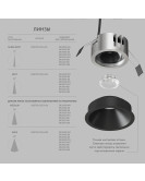DK2431-BK Встраиваемый светильник SHINE GLOW 15Вт, 3000-4000К, IP20, черный матовый, алюминий