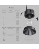 DK2431-DN Встраиваемый светильник SHINE GLOW 15Вт, 3000-4000К, IP20, темный никель, алюминий
