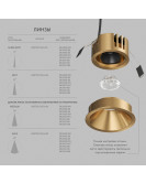 DK2431-SB Встраиваемый светильник SHINE GLOW 15Вт, 3000-4000К, IP20, сатин. латунь, алюминий