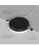 Встраиваемый светильник VERSA, IP65, 16 вт, 3000-4000-6000К, 110-265V AC