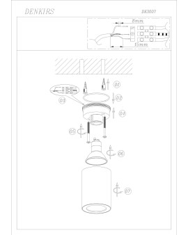 DK3007-WH Накладной светильник влагозащ., IP 44, 15 Вт, GU10, белый, алюминий