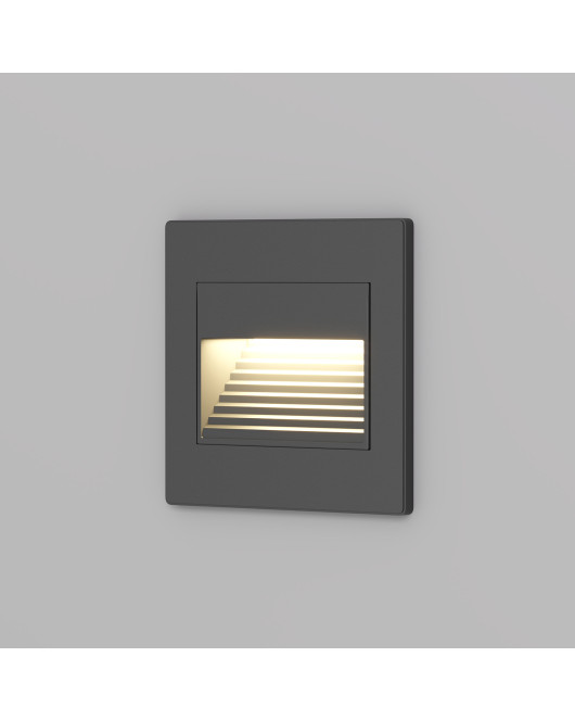 DK3050-BK Светильник встраиваемый в стену, IP 20, LED 3000, 1 Вт, черный пластик
