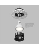 DK3055-BK Встраиваемый светильник, IP 20, 10 Вт, GU5.3, LED, черный, пластик