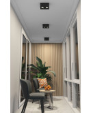 DK3085-BK+CH Светильник накладной IP 20, 10 Вт, GU5.3, LED, черный/хром, пластик