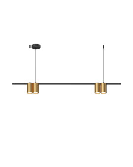 DK4061-BK+SG Подвесной светильник ORBIT, IP20, 4xGU10 LED до 15 Вт, черный + сатинированное золото, алюминий