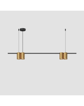 DK4061-BK+SG Подвесной светильник ORBIT, IP20, 4xGU10 LED до 15 Вт, черный + сатинированное золото, алюминий