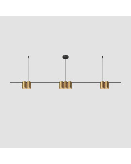 DK4063-BK+SG Подвесной светильник ORBIT, IP20, 7xGU10 LED до 15 Вт, черный + сатинированное золото, алюминий
