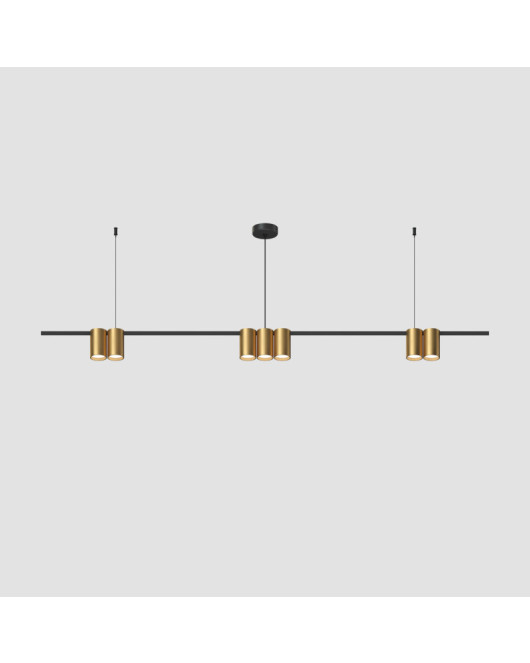 DK4063-BK+SG Подвесной светильник ORBIT, IP20, 7xGU10 LED до 15 Вт, черный + сатинированное золото, алюминий