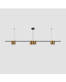 DK4063-BK+SG Подвесной светильник ORBIT, IP20, 7xGU10 LED до 15 Вт, черный + сатинированное золото, алюминий