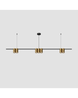 DK4063-BK+SG Подвесной светильник ORBIT, IP20, 7xGU10 LED до 15 Вт, черный + сатинированное золото, алюминий