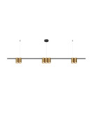 DK4063-BK+SG Подвесной светильник ORBIT, IP20, 7xGU10 LED до 15 Вт, черный + сатинированное золото, алюминий