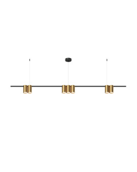 DK4063-BK+SG Подвесной светильник ORBIT, IP20, 7xGU10 LED до 15 Вт, черный + сатинированное золото, алюминий
