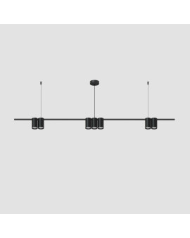 DK4063-BK Подвесной светильник ORBIT, IP20, 7xGU10 LED до 15 Вт, черный матовый, алюминий