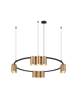 DK4065-BK+SG Подвесной светильник ORBIT , IP20, 10xGU10 LED до 15 Вт, черный + сатинированное золото, алюминий