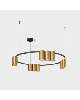 DK4065-BK+SG Подвесной светильник ORBIT , IP20, 10xGU10 LED до 15 Вт, черный + сатинированное золото, алюминий