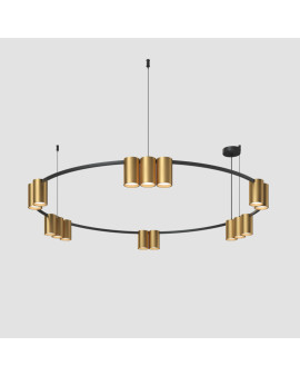 DK4067-BK+SG Подвесной светильник ORBIT, IP20, 15xGU10 LED, до 15 Вт, черный + сатинированное золото, алюминий