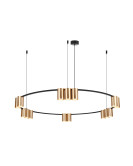 DK4067-BK+SG Подвесной светильник ORBIT, IP20, 15xGU10 LED, до 15 Вт, черный + сатинированное золото, алюминий
