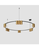 DK4067-BK+SG Подвесной светильник ORBIT, IP20, 15xGU10 LED, до 15 Вт, черный + сатинированное золото, алюминий