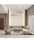DK4067-BK+SG Подвесной светильник ORBIT, IP20, 15xGU10 LED, до 15 Вт, черный + сатинированное золото, алюминий