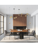 DK4067-BK+SG Подвесной светильник ORBIT, IP20, 15xGU10 LED, до 15 Вт, черный + сатинированное золото, алюминий