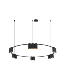 DK4067-BK Подвесной светильник ORBIT, IP20, 15xGU10 LED до 15 Вт, черный матовый, алюминий