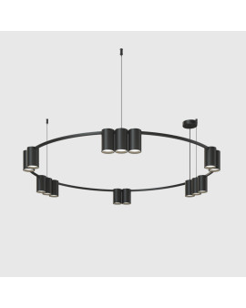 DK4067-BK Подвесной светильник ORBIT, IP20, 15xGU10 LED до 15 Вт, черный матовый, алюминий