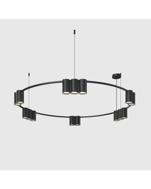 DK4067-BK Подвесной светильник ORBIT, IP20, 15xGU10 LED до 15 Вт, черный матовый, алюминий