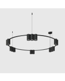 DK4067-BK Подвесной светильник ORBIT, IP20, 15xGU10 LED до 15 Вт, черный матовый, алюминий