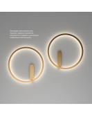 DK5035-SG Бра ROUND со светодиодом, IP20, 24W, 3000/4000/6500K, матовое золото, алюминий