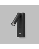 Светильник настенный CHARGELUX, USB-A , 3Вт, 3000К, алюминий, черный