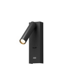Светильник настенный CHARGELUX, USB-A , 3Вт, 3000К, алюминий, черный
