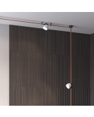 DK5542-WH+BK Поворотный светильник для трека-ремня Belty, серия Spot, со светодиодом, D100*H107мм, 48V DC, 12W, RA90, 120°, 4000K, IP20, белый с черным, алюминий