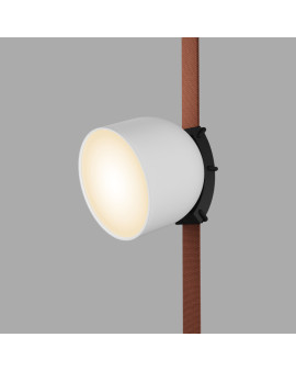 DK5543-WH+BK Поворотный светильник для трека-ремня Belty, серия Spot, со светодиодом, D100*H107мм, 48V DC, 12W, RA90, 120°, 3000K, IP20, белый с черным, алюминий