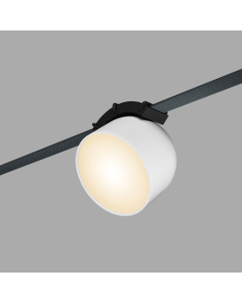 DK5543-WH+BK Поворотный светильник для трека-ремня Belty, серия Spot, со светодиодом, D100*H107мм, 48V DC, 12W, RA90, 120°, 3000K, IP20, белый с черным, алюминий