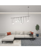 DK5560-WH+BK Cветильник для трека-ремня Belty, серия Flow, со светодиодом, D220*H117мм, 48V DC, 24W, RA90, 120°, 4000K, IP20, белый с черным, алюминий