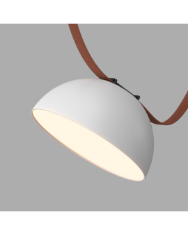 DK5561-WH+BK Cветильник для трека-ремня Belty, серия Flow, со светодиодом, D220*H117мм, 48V DC, 24W, RA90, 120°, 3000K, IP20, белый с черным, алюминий