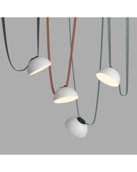 DK5561-WH+BK Cветильник для трека-ремня Belty, серия Flow, со светодиодом, D220*H117мм, 48V DC, 24W, RA90, 120°, 3000K, IP20, белый с черным, алюминий