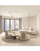 DK5563-WH+BK Cветильник для трека-ремня Belty, серия Flow со светодиодом, D300*H171мм, 48V DC, 28W, RA90, 120°, 3000K, IP20, белый с черным, алюминий
