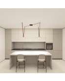 DK5564-WH+BK Cветильник для трека-ремня Belty, серия Flow, со светодиодом, D300*H71мм, 48V DC, 20W, RA90, 120°, 4000K, IP20, белый с черным, алюминий