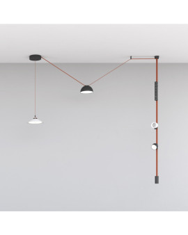 DK5565-WH+BK Cветильник для трека-ремня Belty, серия Flow, со светодиодом, D300*H71мм, 48V DC, 12W, RA90, 120°, 3000K, IP20, белый с черным, алюминий